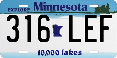 MN license plate 316LEF