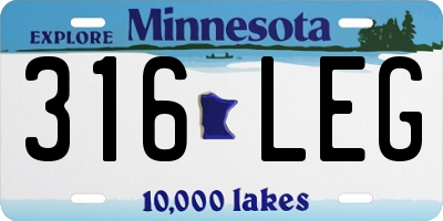 MN license plate 316LEG