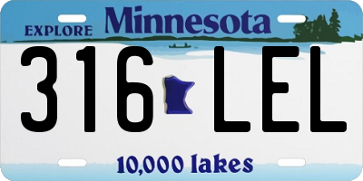 MN license plate 316LEL