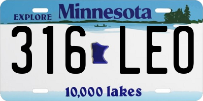 MN license plate 316LEO