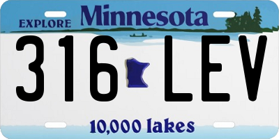 MN license plate 316LEV