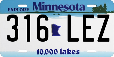 MN license plate 316LEZ