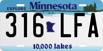 MN license plate 316LFA