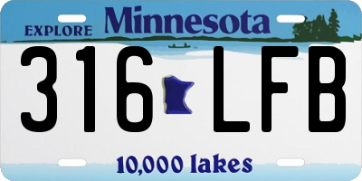 MN license plate 316LFB