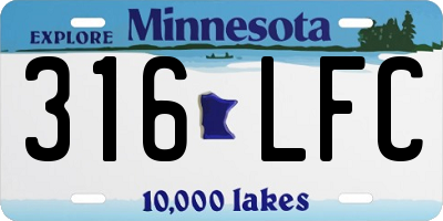 MN license plate 316LFC