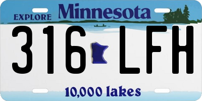 MN license plate 316LFH