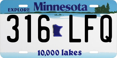 MN license plate 316LFQ
