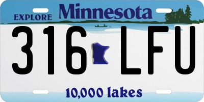 MN license plate 316LFU