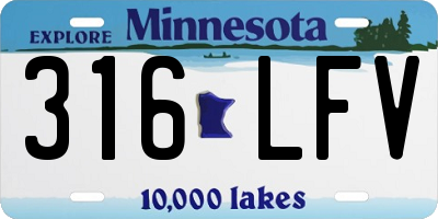 MN license plate 316LFV