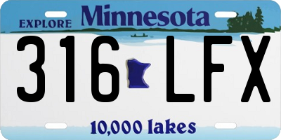MN license plate 316LFX