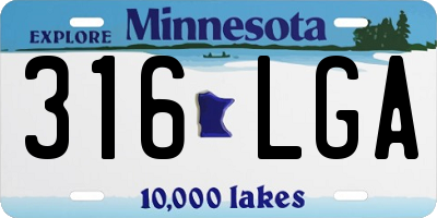MN license plate 316LGA