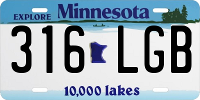 MN license plate 316LGB