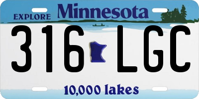 MN license plate 316LGC