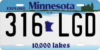 MN license plate 316LGD