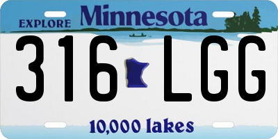 MN license plate 316LGG