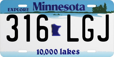 MN license plate 316LGJ