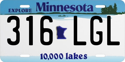 MN license plate 316LGL
