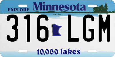 MN license plate 316LGM