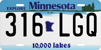 MN license plate 316LGQ