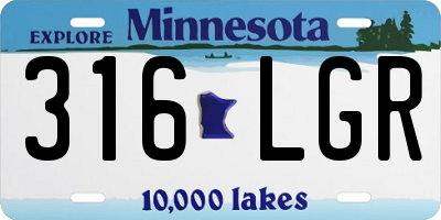MN license plate 316LGR