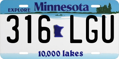 MN license plate 316LGU
