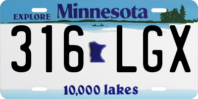MN license plate 316LGX