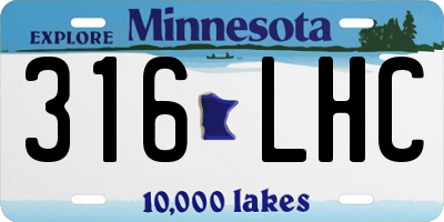MN license plate 316LHC