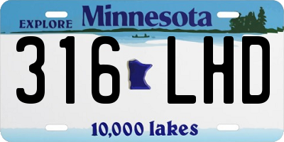 MN license plate 316LHD