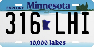 MN license plate 316LHI