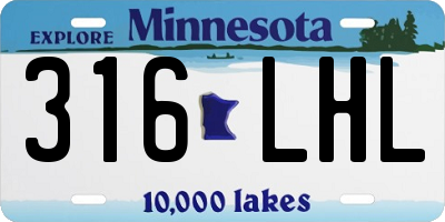 MN license plate 316LHL