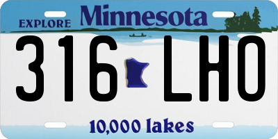 MN license plate 316LHO