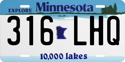MN license plate 316LHQ