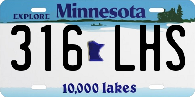 MN license plate 316LHS