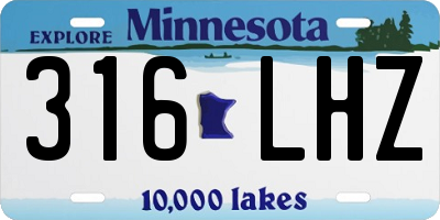 MN license plate 316LHZ