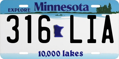 MN license plate 316LIA