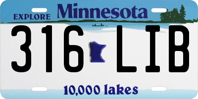 MN license plate 316LIB