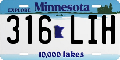 MN license plate 316LIH