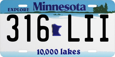 MN license plate 316LII