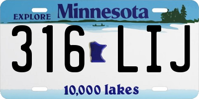 MN license plate 316LIJ