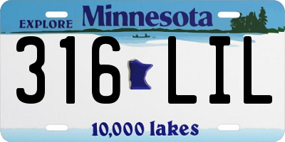 MN license plate 316LIL