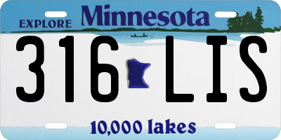 MN license plate 316LIS
