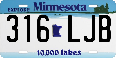 MN license plate 316LJB