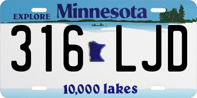 MN license plate 316LJD