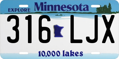 MN license plate 316LJX