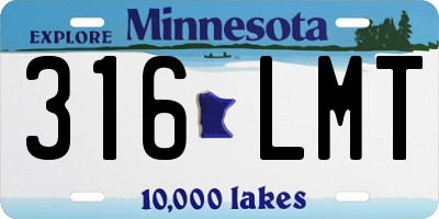 MN license plate 316LMT