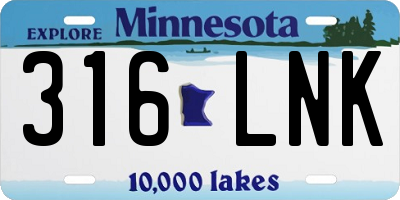 MN license plate 316LNK
