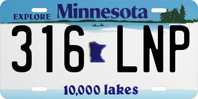 MN license plate 316LNP