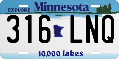 MN license plate 316LNQ