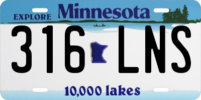 MN license plate 316LNS