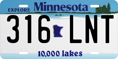 MN license plate 316LNT